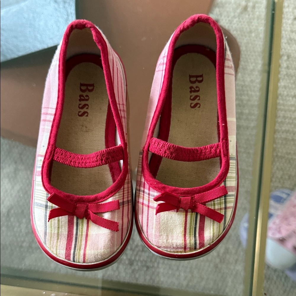 Bass Kids Pink Plaid Dress Shoes